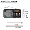 DAB-P8 Portable Multifunctional DAB Digital Radio, Support Bluetooth, MP3