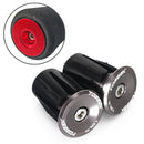 TOSEEK 1 Pair Mountain Bike Handlebar Grips Caps End Plug Aluminum Alloy Bicycle Bar Ends Plug (Grey)