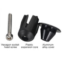 TOSEEK 1 Pair Mountain Bike Handlebar Grips Caps End Plug Aluminum Alloy Bicycle Bar Ends Plug (Grey)