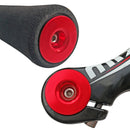 TOSEEK 1 Pair Mountain Bike Handlebar Grips Caps End Plug Aluminum Alloy Bicycle Bar Ends Plug (Grey)