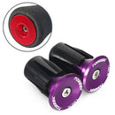 TOSEEK 1 Pair Mountain Bike Handlebar Grips Caps End Plug Aluminum Alloy Bicycle Bar Ends Plug (Purple)