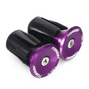 TOSEEK 1 Pair Mountain Bike Handlebar Grips Caps End Plug Aluminum Alloy Bicycle Bar Ends Plug (Purple)