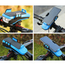 Multifunction 4 in 1 Phone Holder Bicycle Bell Power Bank Cycling Lamp Flashlight(Black)