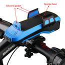 Multifunction 4 in 1 Phone Holder Bicycle Bell Power Bank Cycling Lamp Flashlight(Black)