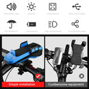 Multifunction 4 in 1 Phone Holder Bicycle Bell Power Bank Cycling Lamp Flashlight(Black)