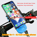 Multifunction 4 in 1 Phone Holder Bicycle Bell Power Bank Cycling Lamp Flashlight(Black)