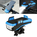 Multifunction 4 in 1 Phone Holder Bicycle Bell Power Bank Cycling Lamp Flashlight(Blue)