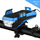 Multifunction 4 in 1 Phone Holder Bicycle Bell Power Bank Cycling Lamp Flashlight(Blue)