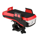 Multifunction 4 in 1 Phone Holder Bicycle Bell Power Bank Cycling Lamp Flashlight(Red)