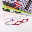 3 PCS Necklace Pendant Handheld Folding Reading Glasses + 1.50D Rndom Color Delivery