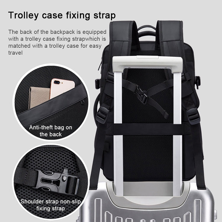 BANGE Business Backpack Men Travel Waterproof Large Capacity Computer Shoulders Bag(Black)