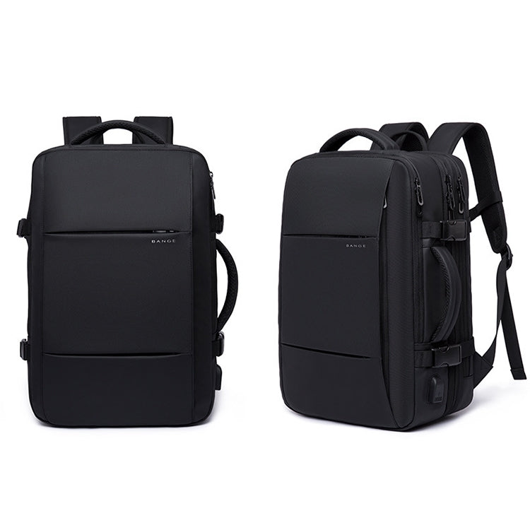 BANGE Business Backpack Men Travel Waterproof Large Capacity Computer Shoulders Bag(Black)