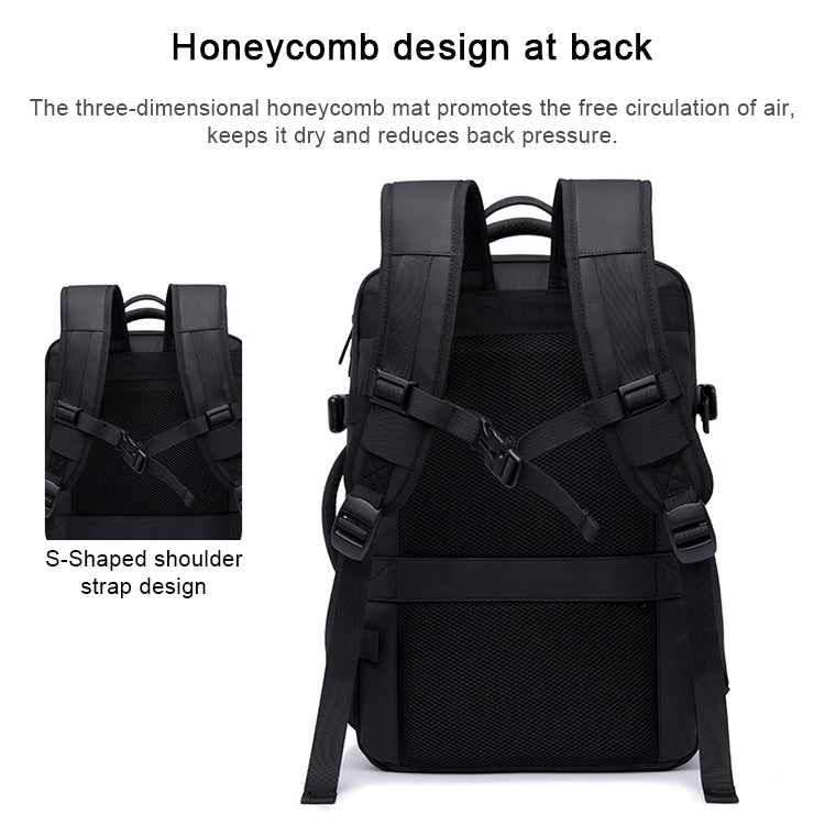 BANGE Business Backpack Men Travel Waterproof Large Capacity Computer Shoulders Bag(Black)