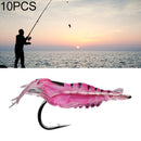 10 PCS 4cm Fishing Soft Artificial Shrimp Bait Lures Popper Poper Baits with Hook (Pink)