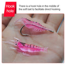 10 PCS 4cm Fishing Soft Artificial Shrimp Bait Lures Popper Poper Baits with Hook (Pink)