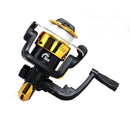 JL200 Plating Plastic 3 Ball Bearings Handle Fishing Spinning Reel with Transparent Lines(Gold)