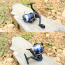JL200 Plating Plastic 3 Ball Bearings Handle Fishing Spinning Reel with Transparent Lines(Gold)