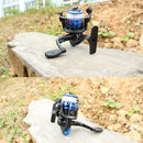 JL200 Plating Plastic 3 Ball Bearings Handle Fishing Spinning Reel with Transparent Lines(Gold)
