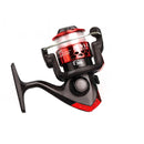 JL200 Plating Plastic 3 Ball Bearings Handle Fishing Spinning Reel with Transparent Lines(Red)
