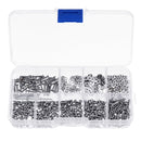 600 PCS M2 304 Stainless Steel Hex Socket Flat Head Screw Washer Nut Kit