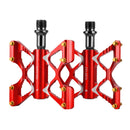 PROMEND PD-M56 1 Pair Mountain Bicycle Aluminum Alloy 3-Bearings Pedals (Red)