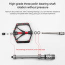 PROMEND PD-M82-TI 1 Pair Mountain Bicycle Titanium Alloy Shaft 3-Bearings Wide Pedals (Red)