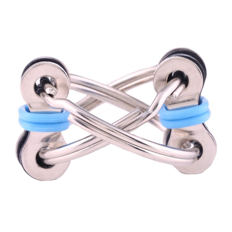 Key Ring Tri-Spinner Anti Anxiety EDC Toy for Autism ADHD(Blue)