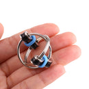 Key Ring Tri-Spinner Anti Anxiety EDC Toy for Autism ADHD(Blue)