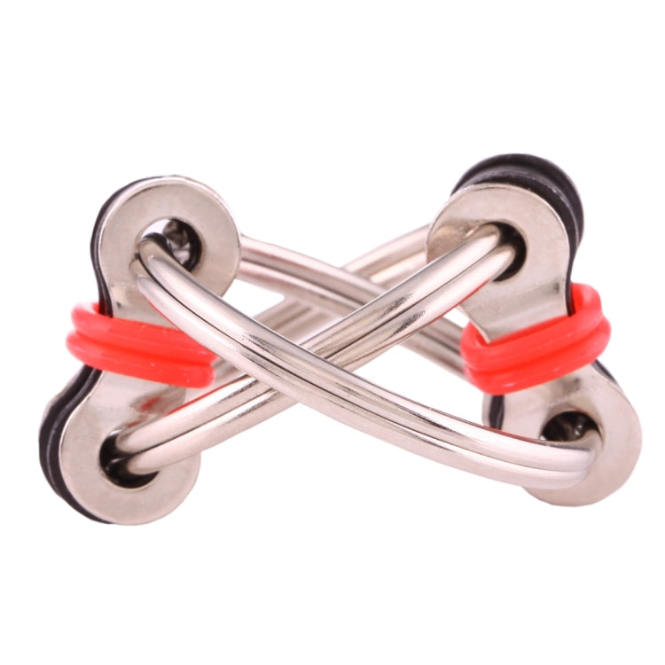 Key Ring Tri-Spinner Anti Anxiety EDC Toy for Autism ADHD(Red)