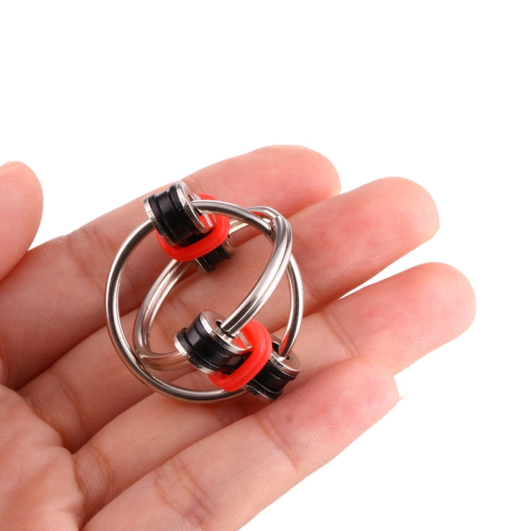 Key Ring Tri-Spinner Anti Anxiety EDC Toy for Autism ADHD(Red)