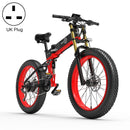 [UK Warehouse] BEZIOR X PLUS 1500W 48V / 17.5AH Foldable Electric Bicycle with LCD Display & 26 inch Tires, UK Plug(Black Red)