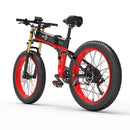 [UK Warehouse] BEZIOR X PLUS 1500W 48V / 17.5AH Foldable Electric Bicycle with LCD Display & 26 inch Tires, UK Plug(Black Red)
