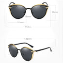 P0824 Women Fashion Retro Round Metal Frame UV400 Polarized Sunglasses(Brown)