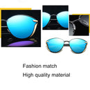 P0824 Women Fashion Retro Round Metal Frame UV400 Polarized Sunglasses(Brown)