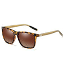 Men Retro Fashion Aluminum Magnesium Frame UV400 Polarized Sunglasses (Demi Brown + Brown)