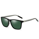 Men Retro Fashion Aluminum Magnesium Frame UV400 Polarized Sunglasses (Black Tarnish+ G15 Green)