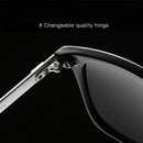 Men Retro Fashion Aluminum Magnesium Frame UV400 Polarized Sunglasses (Black Tarnish+ Blue)