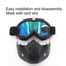 Motorcycle Off-road Helmet Mask Detachable Windproof Goggles Glasses(Yellow)