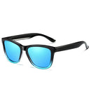 Unisex Retro Fashion Plastic Frame UV400 Polarized Sunglasses (Gradient Black + Blue)