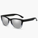 Unisex Retro Fashion Plastic Frame UV400 Polarized Sunglasses (Gradient Black + Silver)