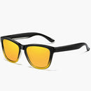 Unisex Retro Fashion Plastic Frame UV400 Polarized Sunglasses (Gradient Black + Yellow)