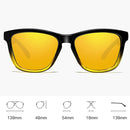 Unisex Retro Fashion Plastic Frame UV400 Polarized Sunglasses (Gradient Black + Yellow)