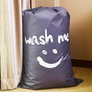 Home Quilt Clothes Travel Nylon Draw Cord Smile Face Pattern Arrange Storage Bag (Grey)