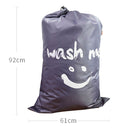 Home Quilt Clothes Travel Nylon Draw Cord Smile Face Pattern Arrange Storage Bag (Grey)