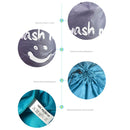 Home Quilt Clothes Travel Nylon Draw Cord Smile Face Pattern Arrange Storage Bag (Grey)