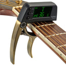 Professional Guitar Tuner Clip, Loftstyle Chromatic Clip-on Tuner with Rotational LCD Screen Light Display Single-handed Guitar Capo
