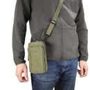 Outdoor Phone Carrying Case Pouch Nylon Crossbody Shoulder Waist Belt Wallet Bag with Carabiner, For iPhone 8 Plus / 7 Plus, Galaxy Note 8, Huawei P10, and other Smartphones Below 7 inch(Army Green)