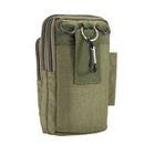 Outdoor Phone Carrying Case Pouch Nylon Crossbody Shoulder Waist Belt Wallet Bag with Carabiner, For iPhone 8 Plus / 7 Plus, Galaxy Note 8, Huawei P10, and other Smartphones Below 7 inch(Army Green)