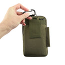 Outdoor Phone Carrying Case Pouch Nylon Crossbody Shoulder Waist Belt Wallet Bag with Carabiner, For iPhone 8 Plus / 7 Plus, Galaxy Note 8, Huawei P10, and other Smartphones Below 7 inch(Army Green)