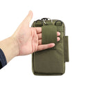 Outdoor Phone Carrying Case Pouch Nylon Crossbody Shoulder Waist Belt Wallet Bag with Carabiner, For iPhone 8 Plus / 7 Plus, Galaxy Note 8, Huawei P10, and other Smartphones Below 7 inch(Army Green)